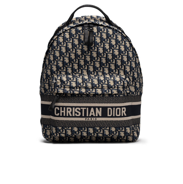Рюкзак Dior Backpack DiorTravel Oblique Jacquard Grey Black Blue M6104STZQ-M928