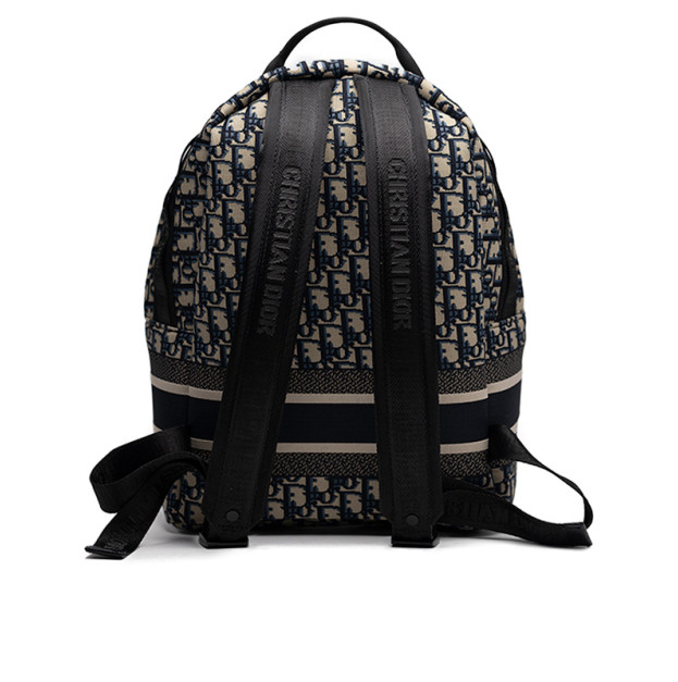 Рюкзак Dior Backpack DiorTravel Oblique Jacquard Grey Black Blue M6104STZQ-M928