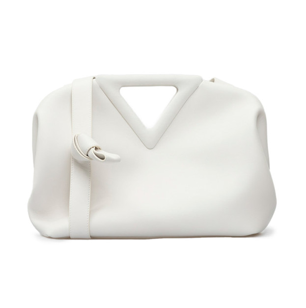 Сумка Bottega Veneta Point White Medium Leather Top Handle 652446VCP40