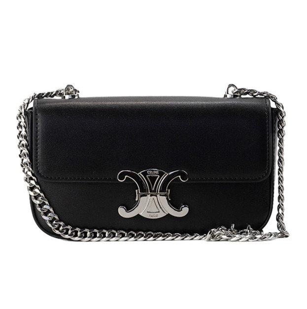 Сумка Celine Shoulder Bag Claude In Shiny Calfskin Black Silver 10N550CSS24BB