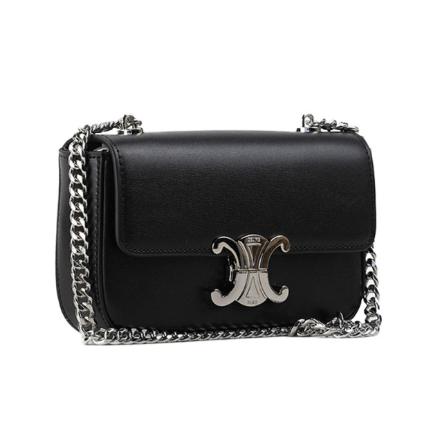 Сумка Celine Shoulder Bag Claude In Shiny Calfskin Black Silver 10N550CSS24BB