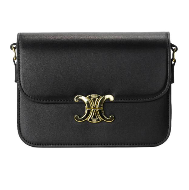 Сумка Celine Chain Shoulder Bag Claude In Shiny Calfskin Black Gold 115203BF438NO