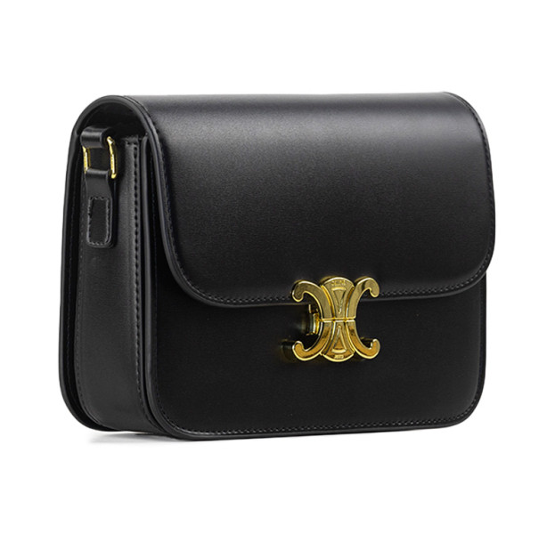 Сумка Celine Chain Shoulder Bag Claude In Shiny Calfskin Black Gold 115203BF438NO