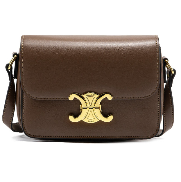 Сумка Celine Chain Shoulder Bag Claude In Shiny Calfskin Brown 115203BF620NO