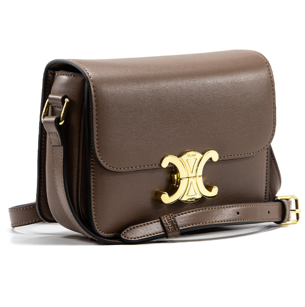 Сумка Celine Chain Shoulder Bag Claude In Shiny Calfskin Brown 115203BF620NO