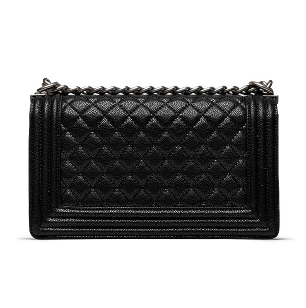 Сумка Medium Boy Black Silver Caviar F48654 B77825 CC879