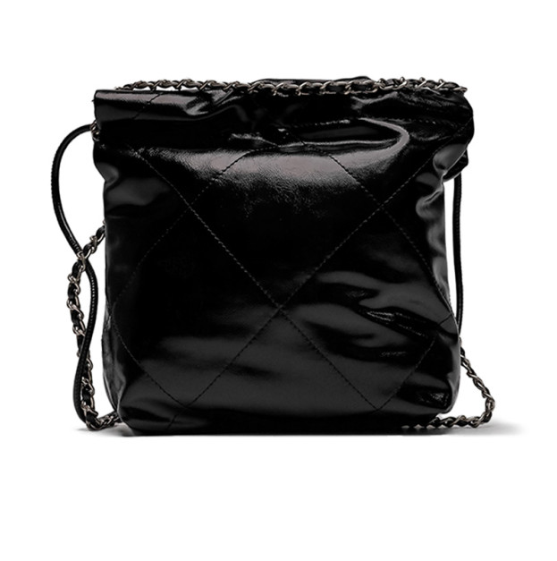 Chanel Black Quilted Calfskin Mini 22 Bag Silver Hardware P88501 P22369 PB990