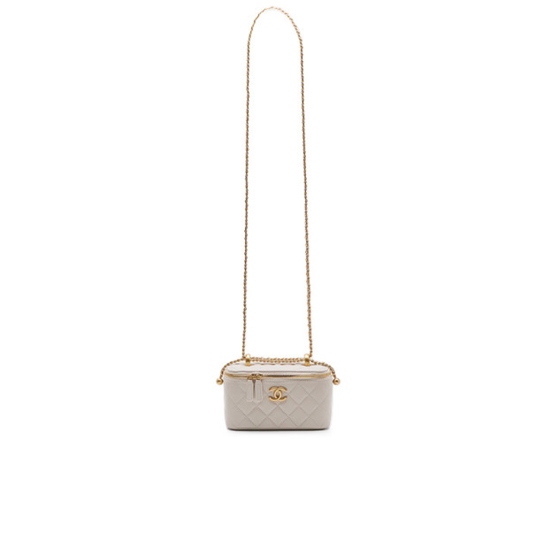Chanel Classic Beige Lambskin Pearl Crush Vanity Bag B77890 F56488 FH750