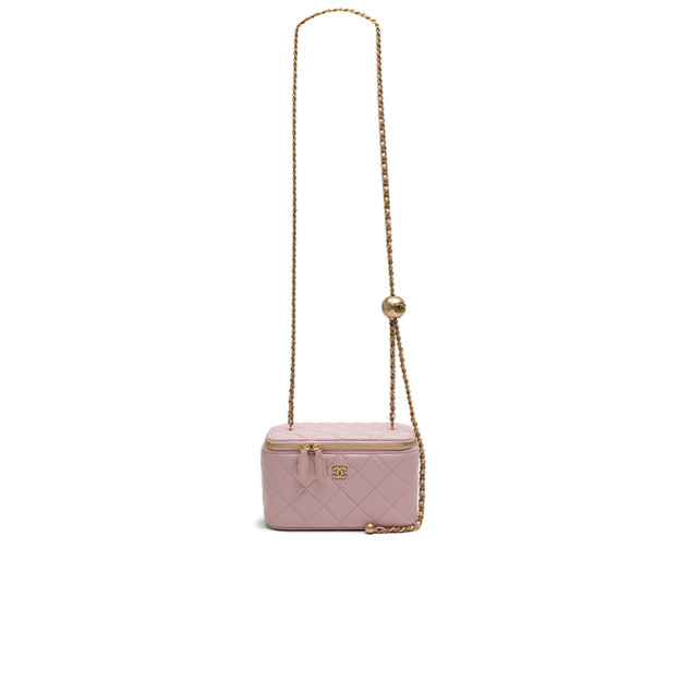 Сумка Chanel Classic Powder Lambskin Pearl Crush Vanity Bag Gold B77890 F56435 PI811
