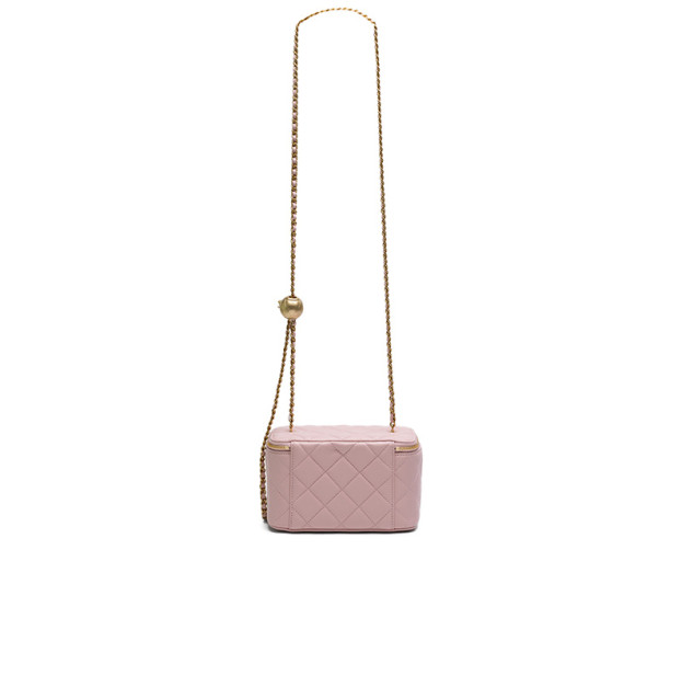 Сумка Chanel Classic Powder Lambskin Pearl Crush Vanity Bag Gold B77890 F56435 PI811