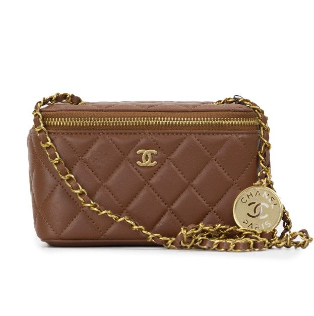 Сумка Chanel Classic Brown Lambskin Pearl Crush Vanity Bag B77890 D17118 PO178