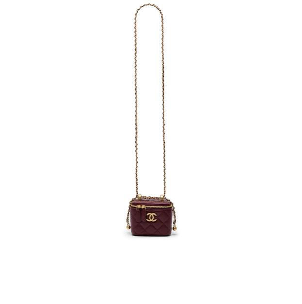 Сумка Chanel Classic Burgundy Lambskin Pearl Crush Mini Vanity Case B77890 F56480 BN830