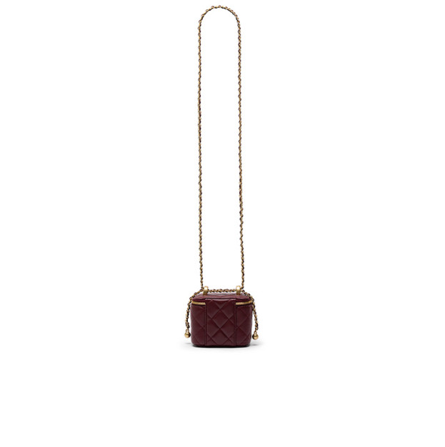 Сумка Chanel Classic Burgundy Lambskin Pearl Crush Mini Vanity Case B77890 F56480 BN830