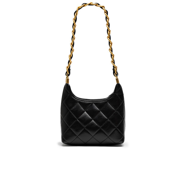 Сумка Chanel Small Hobo Bag Shiny Lambskin Gold-Tone Metal Black F82554 F84856 VX756