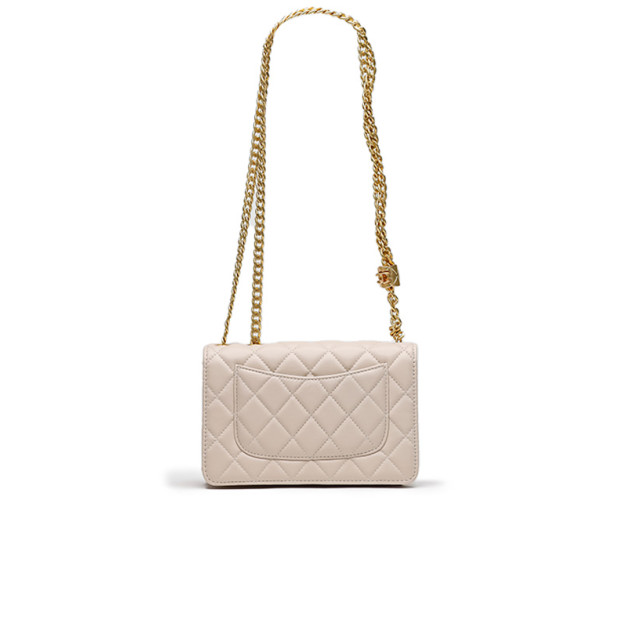 Chanel Calfskin Quilted Perfect Fit Wallet On Chain Beige Gold F36901 D68049 ZL006