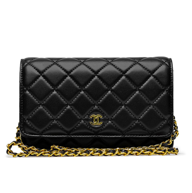 Сумка Classic Wallet on Chain Black Gold F82554 D75760 CC400
