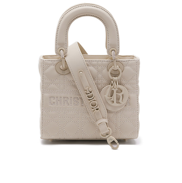Dior Latte Ultramatte Cannage Calfskin Mini Lady Bag Dior Beige M0538IRAE-P900