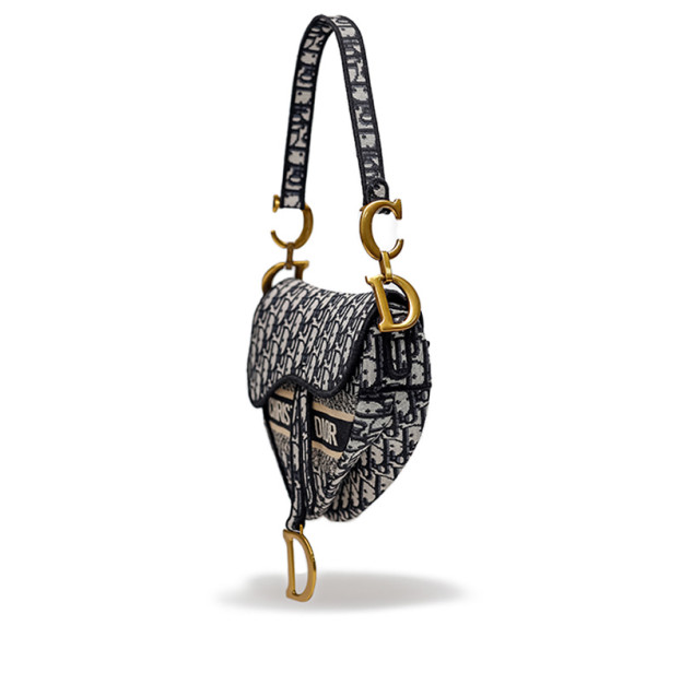 Сумка Dior Saddle Bag with Strap Blue Dior Oblique Jacquard M0455CBAA-M850