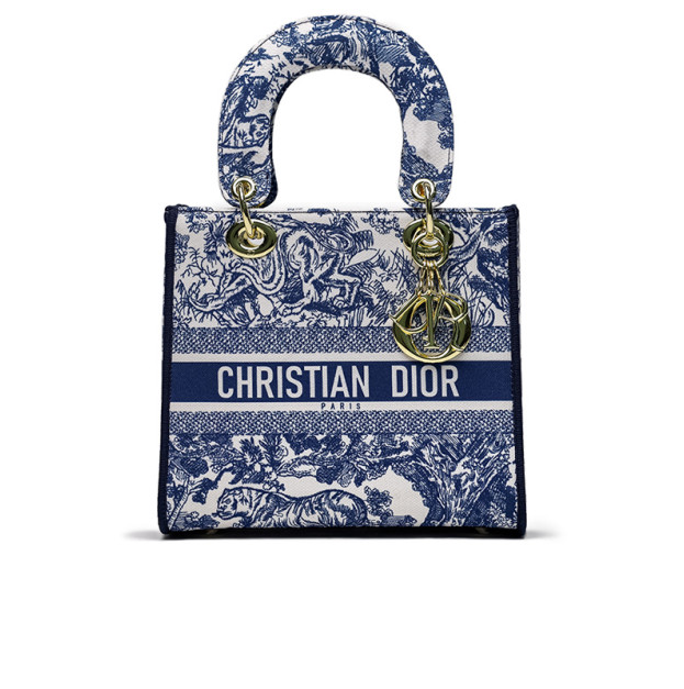 Сумка Christian Dior Medium Lady D-Lite Bag Blue White M0565ORHZ-C802