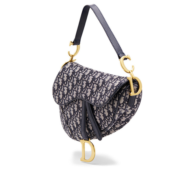 Dior Saddle Bag with Strap Blue Dior Oblique Jacquard M0455CBAA-M920