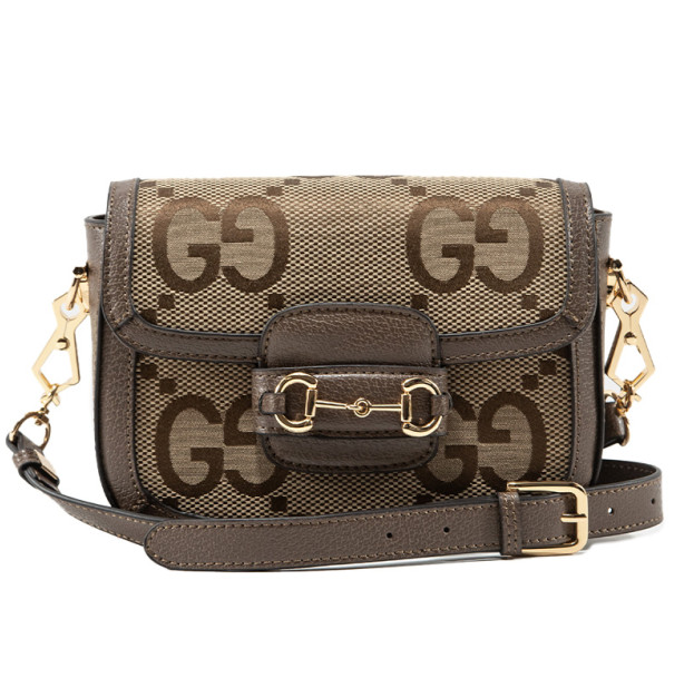 Сумка Horsebit 1955 Textile Mini Bag Brown Beige 446622 BLKCD 2015