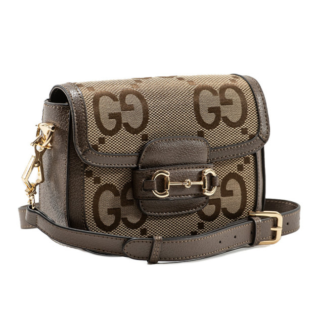 Сумка Horsebit 1955 Textile Mini Bag Brown Beige 446622 BLKCD 2015