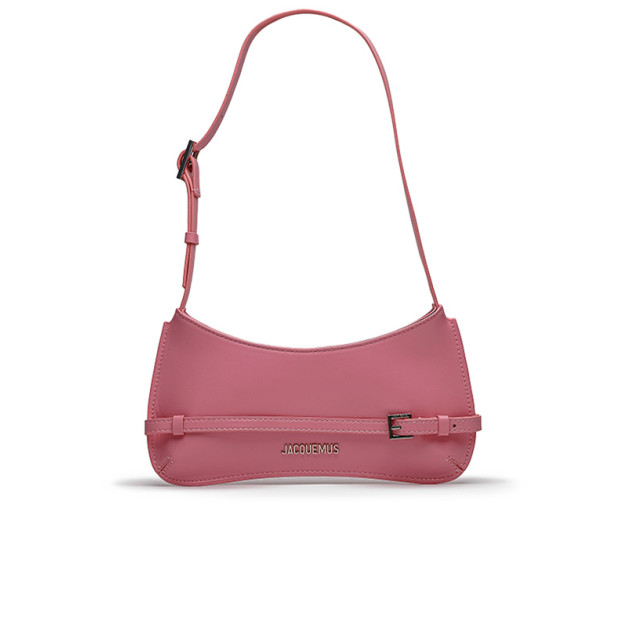 Jacquemus Le Bisou Ceinture Leather Shoulder Bag in Pink 236698K846854