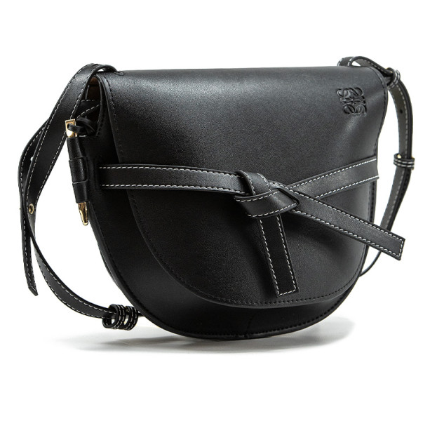 Сумка Loewe Gate Small Leather And Jacquard Shoulder Bag Black A650T20X70