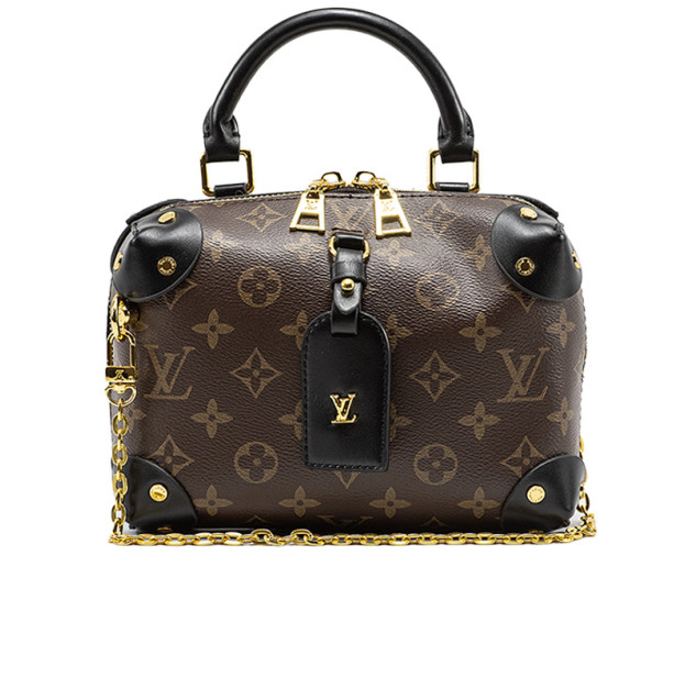Сумка Louis Vuitton Monogram Petite Malle Souple Canvas Shoulder Bag Brown Black 81216980