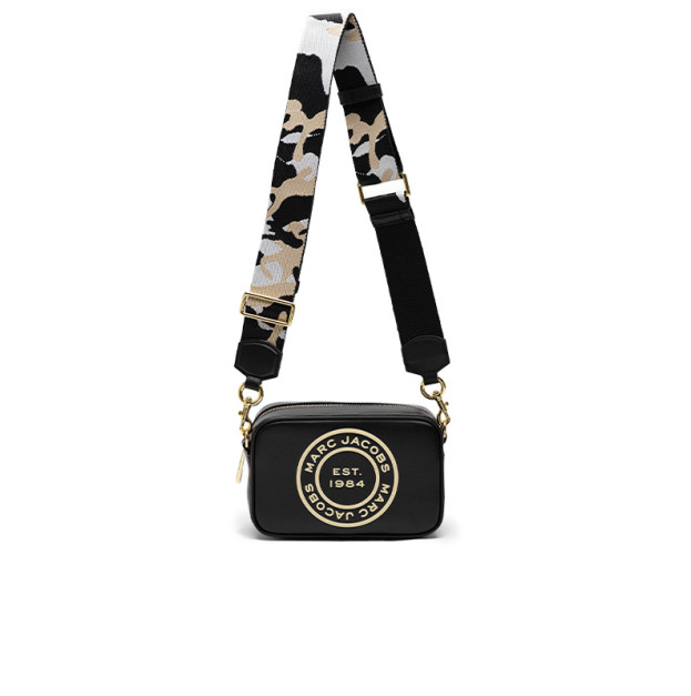 Сумка Marc Jacobs Signet Flash Black Smooth Leather Camo Strap Camer 2S3BLC702H04