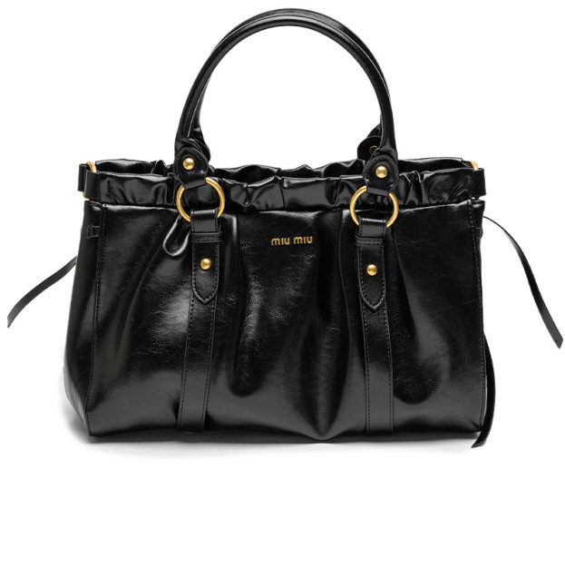 Сумка Black Vitello Lux Leather Gathered Tote 5BC125 Q70 V7474 O BLK