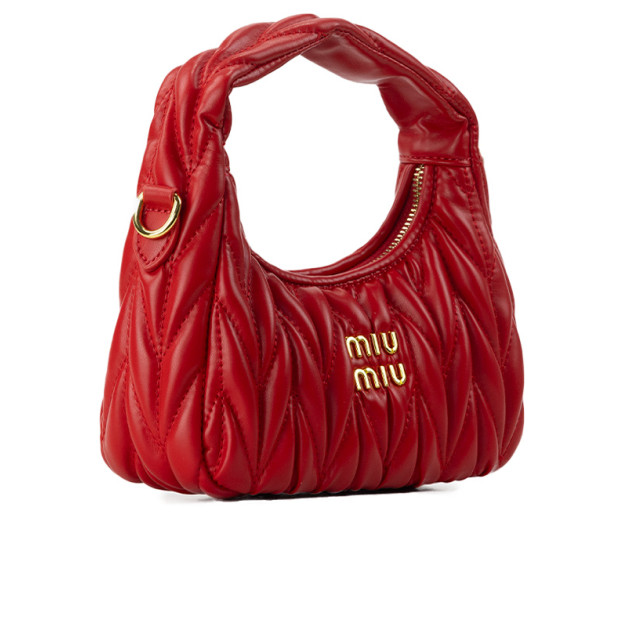 Сумка Miu Miu Wander Matelassé Nappa Leather Mini Hobo Bag Red 5BC200 W50 I2360 V RTD