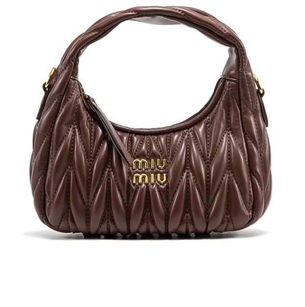 Сумка Miu Miu Wander Matelassé Nappa Leather Mini Hobo Bag Brown 5BC200 W50 I2360 V NAP