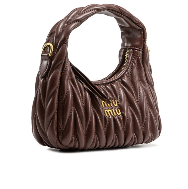 Сумка Miu Miu Wander Matelassé Nappa Leather Mini Hobo Bag Brown 5BC200 W50 I2360 V NAP
