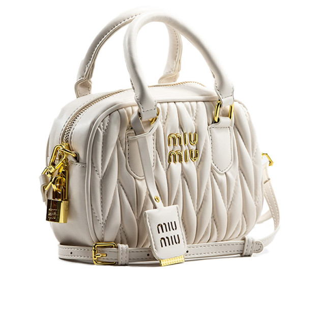Сумка Miu Miu Arcadie Matelasse Nappa Leather Bag Grey 5BC200 W50 I2013 V WHT