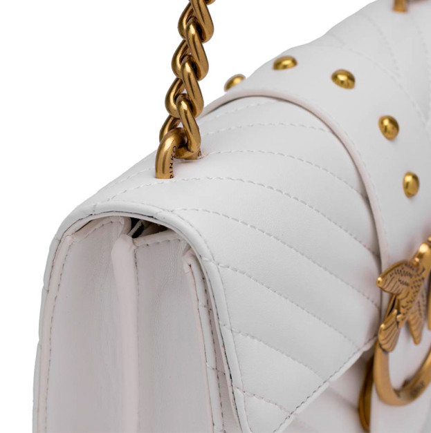 Сумка Mini Love Bag One Simply Puff White Gold QU20WHT7U2