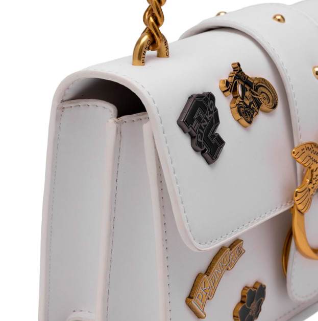 Сумка Pinko Mini Love Bag One Simply With Enamel Pin White QY20WHY5Y9
