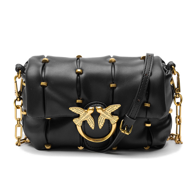 Сумка Black Quilted Leather Love Mini Puff Staples OC21PUF9U7