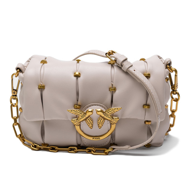 Сумка Pinko Grey Quilted Leather Love Mini Puff Staples OC21PUB9U7