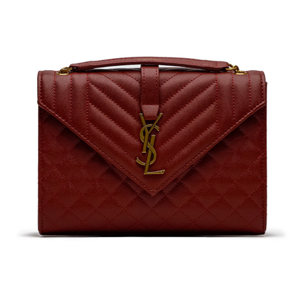 Сумка Envelope Medium In Quilted Grain De Poudre Embossed Leather Burgundy 443050TNU0N4380