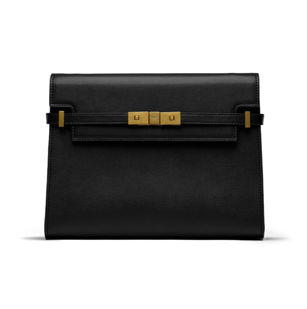 Сумка Yves Saint Laurent Manhattan Medium Leather Shoulder Bag Black Premium 443050PQC4R8000