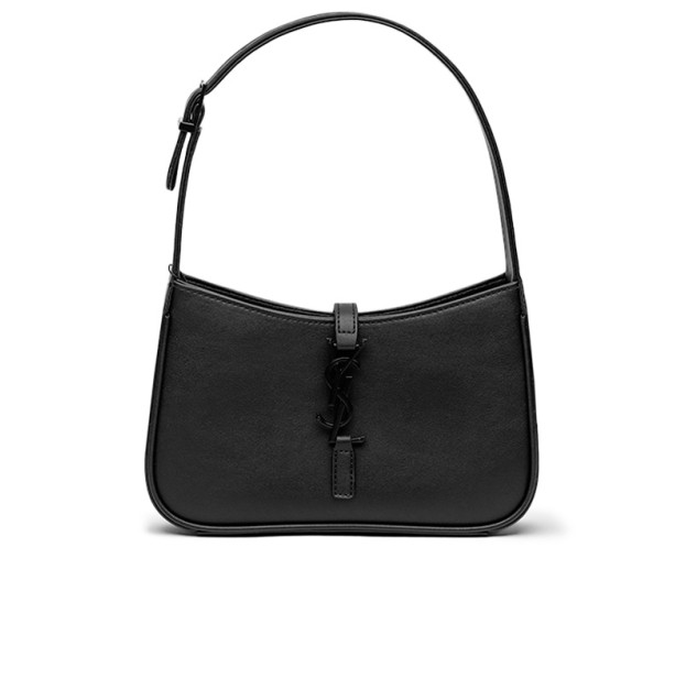 Yves Saint Laurent Hobo Le 5 A 7 Leather Shoulder Bag in Black 6572282R20W1300