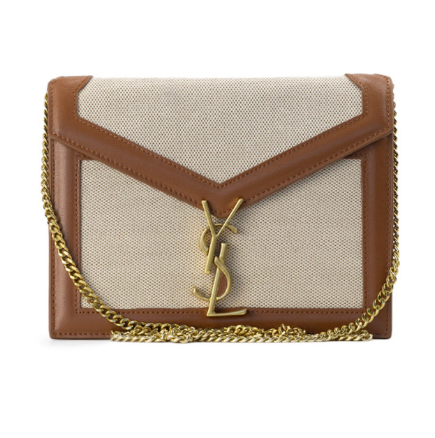 Сумка Yves Saint Laurent Beige Canvas Brown Leather Medium Cassandra Chain Bag 532750HZD2J7950