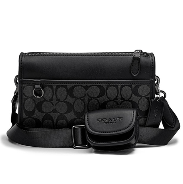Heritage Convertible Crossbody Bag With Hybrid Pouch In Colorblock Signature Canvas CS731
