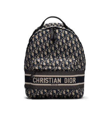 Backpack Dior Backpack DiorTravel Oblique Jacquard Gray Black Blue M6104STZQ-M928