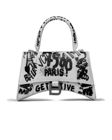 Сумка Balenciaga Hourglass Small Handbag Graffiti in White 5937500GUSA2000