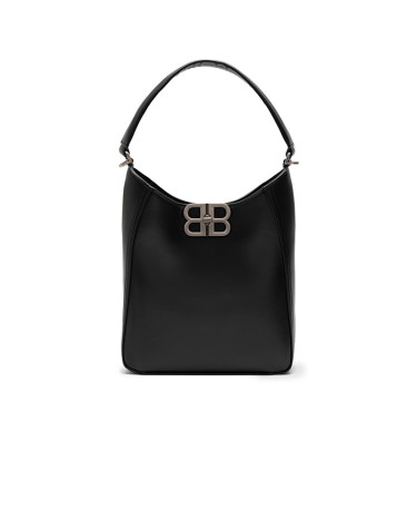 Soft Hobo Bag in Black Peach Calfskin 5852459DHFC7596