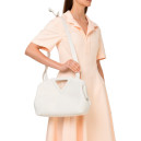 Сумка Veneta Point White Medium Leather Top Handle 652446VCP40