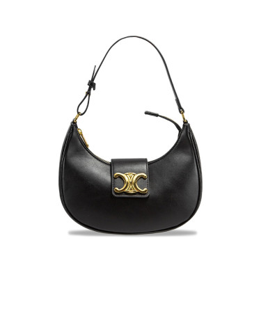 Celine Ava Triomphe Soft Bag in Smooth Calfskin Black 115230DF300ML