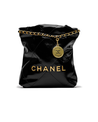 Сумка Chanel Black Quilted Calfskin Mini 22 Bag Gold Hardware P88501 P22369 PB879